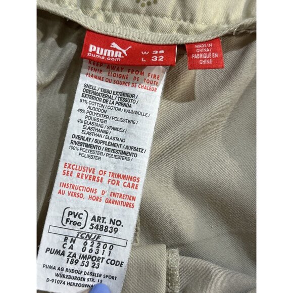 Puma Golf Pants L 32 W 38 Cotton/Polyester Blend Water Dirt Proof Back of Calf - Picture 3 of 10